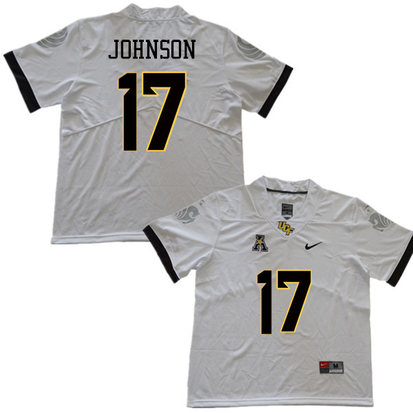Men #17 Amari Johnson UCF Knights College Football Jerseys Sale-White - Click Image to Close